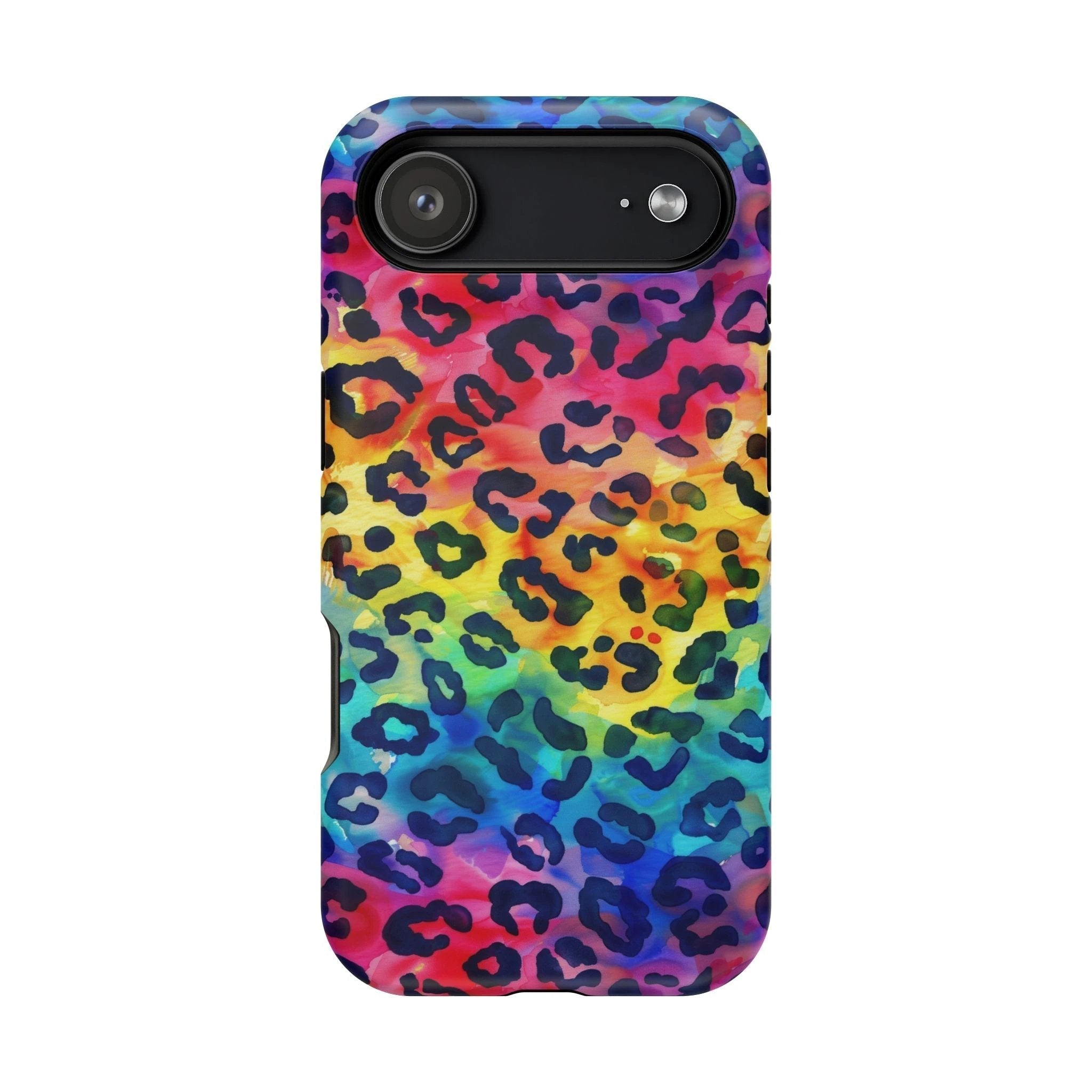 Bespattered Facade Rainbow Watercolor Leopard MagSafe Tough Case by Bespattered Facade