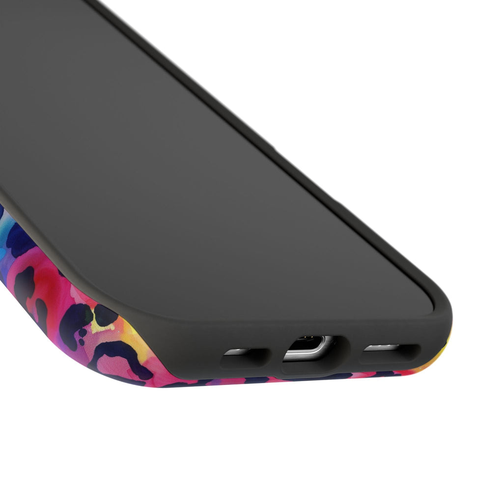 Bespattered Facade Rainbow Watercolor Leopard MagSafe Tough Case by Bespattered Facade