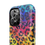 Bespattered Facade Rainbow Watercolor Leopard MagSafe Tough Case by Bespattered Facade