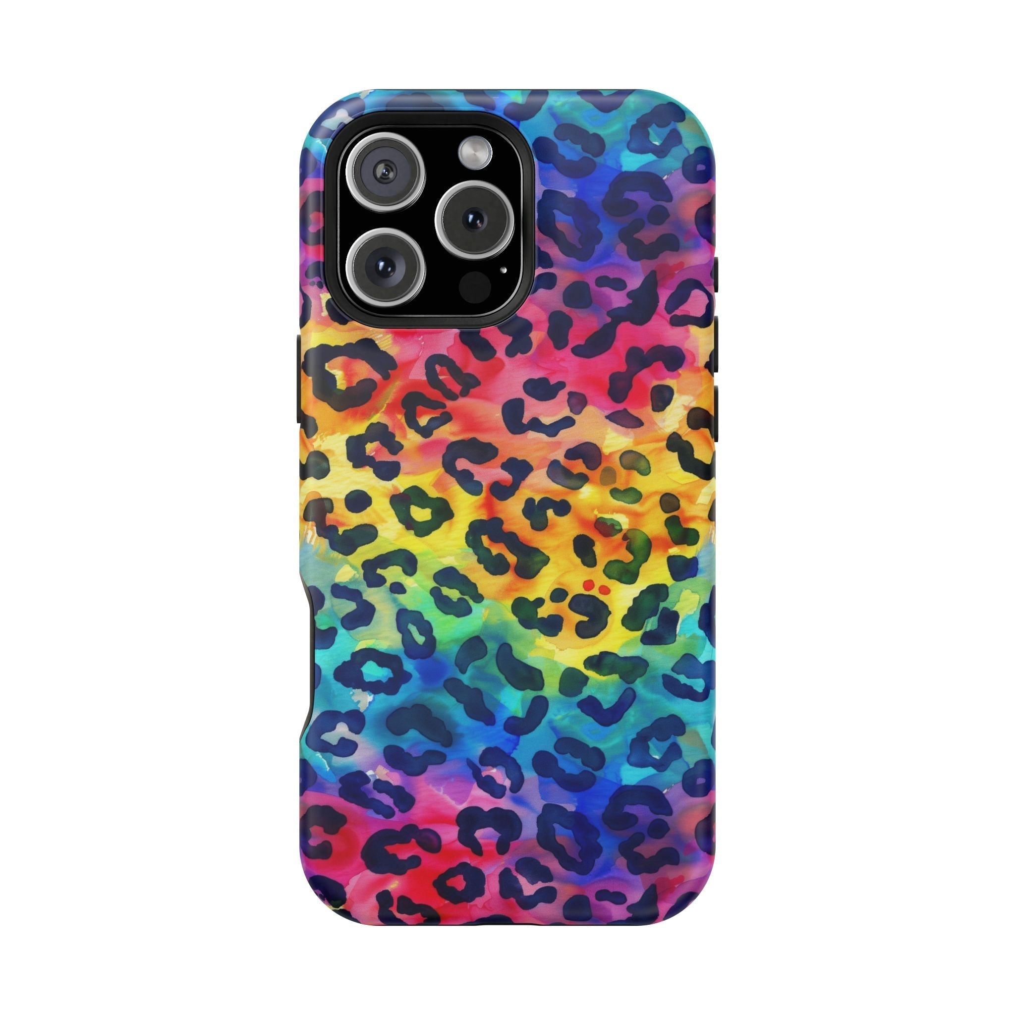 Bespattered Facade Rainbow Watercolor Leopard MagSafe Tough Case by Bespattered Facade