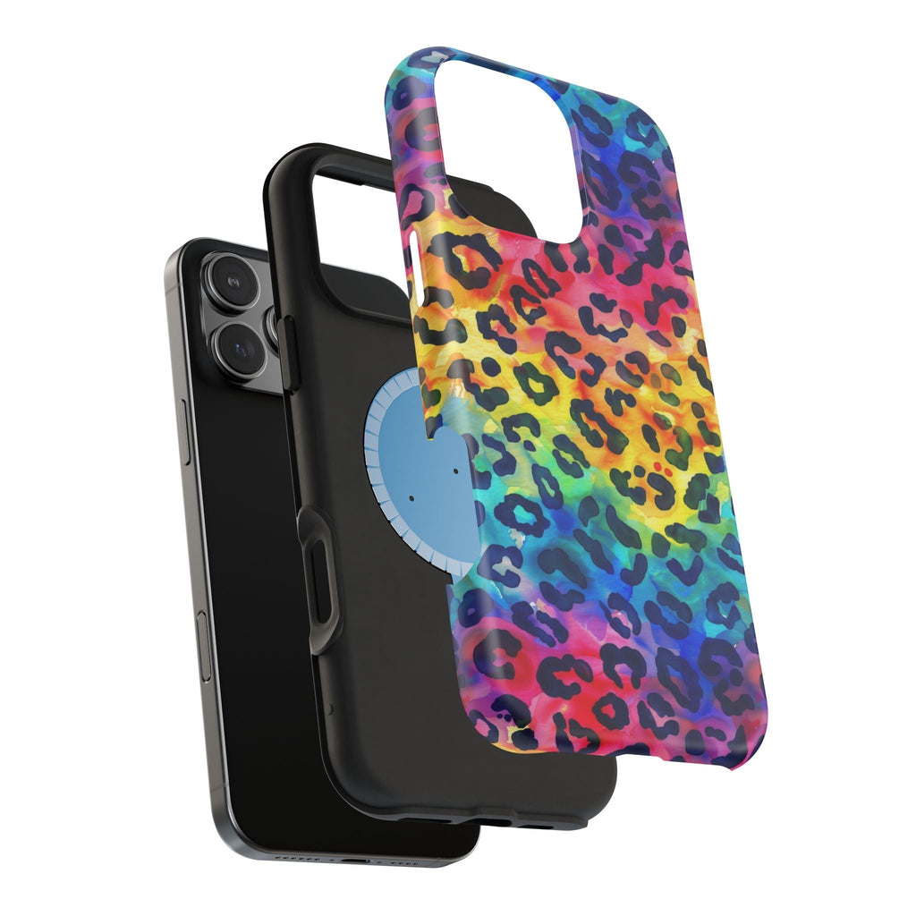 Bespattered Facade Rainbow Watercolor Leopard MagSafe Tough Case by Bespattered Facade