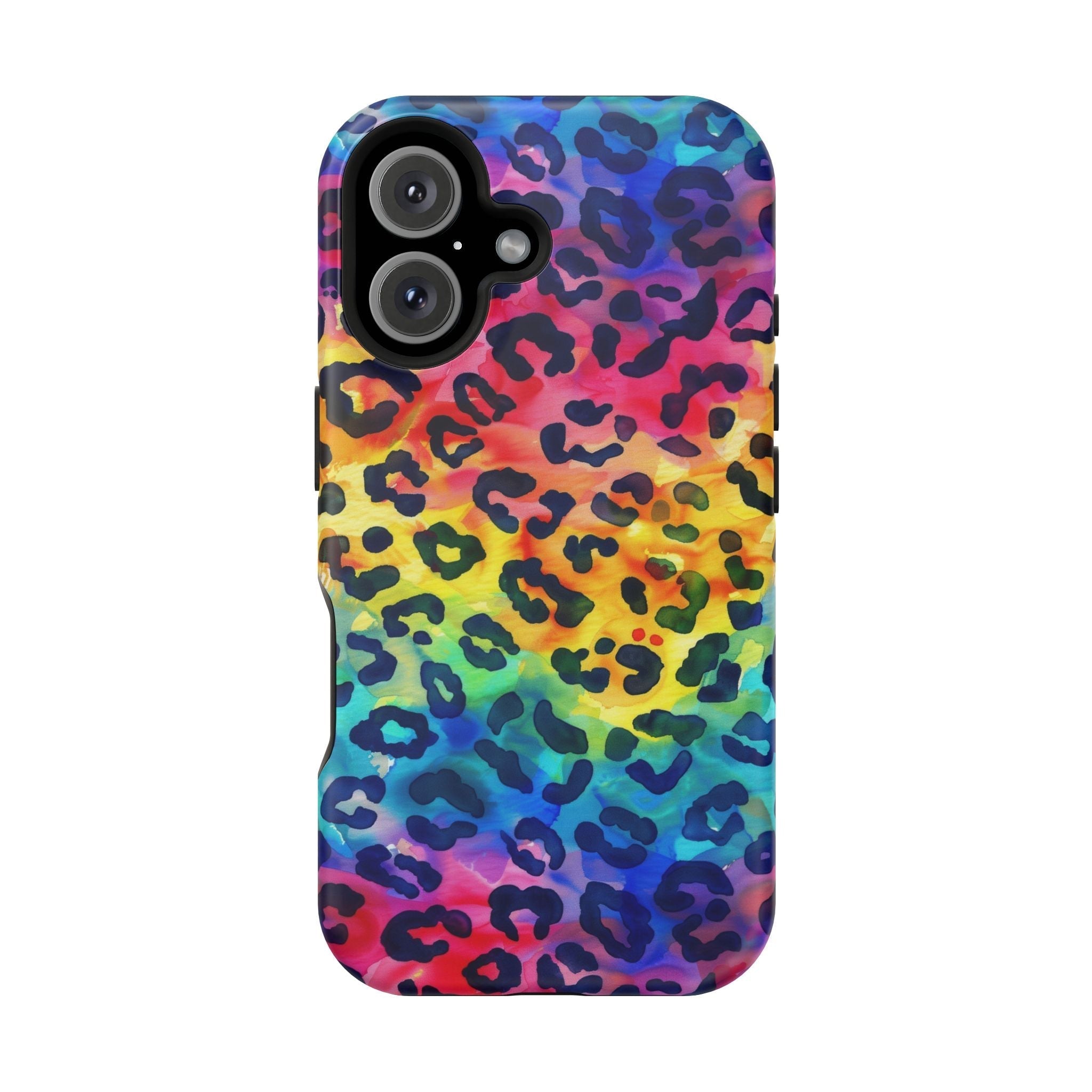 Bespattered Facade Rainbow Watercolor Leopard MagSafe Tough Case by Bespattered Facade
