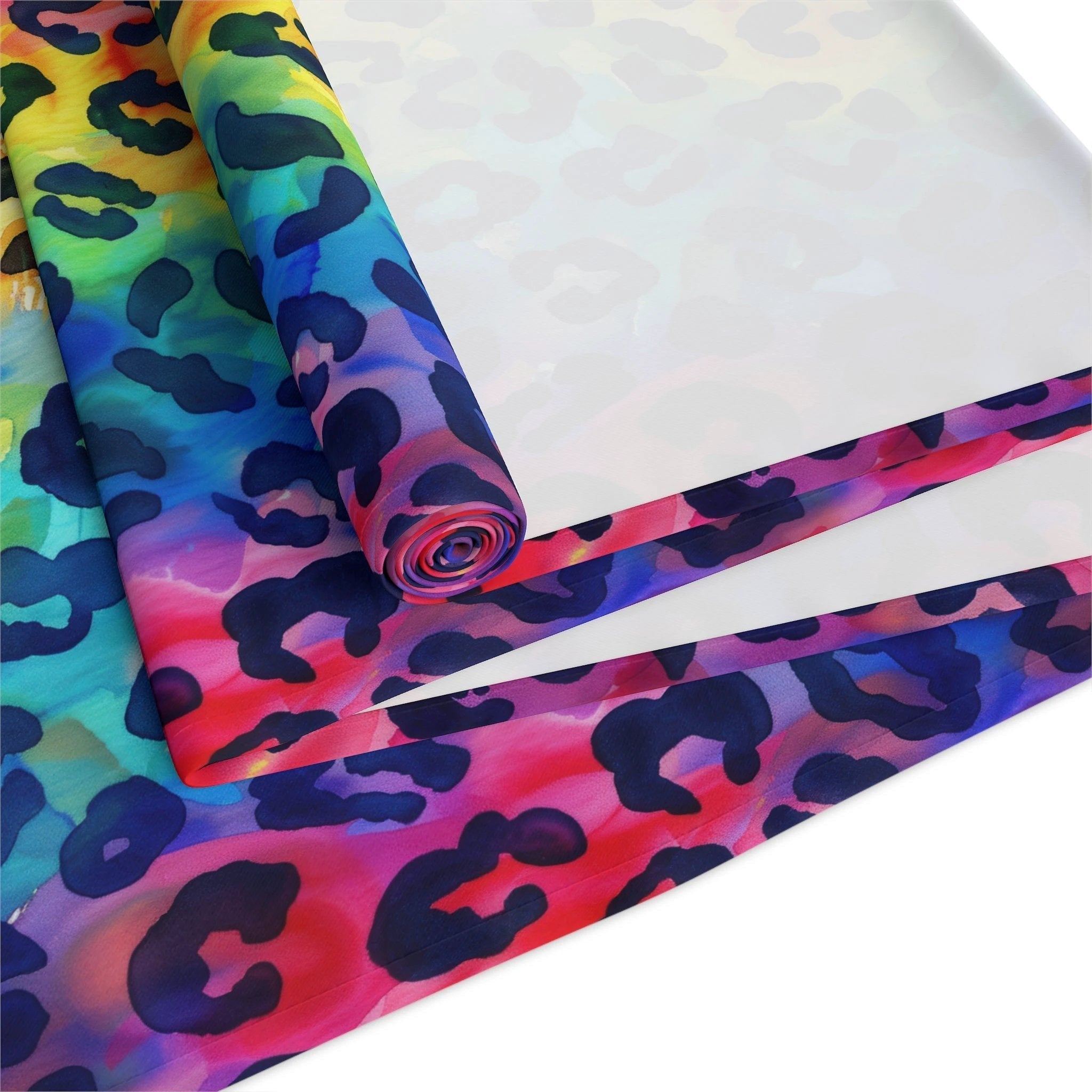 Bespattered Facade Rainbow Watercolor Leopard Table Runner (2 sizes) by Bespattered Facade