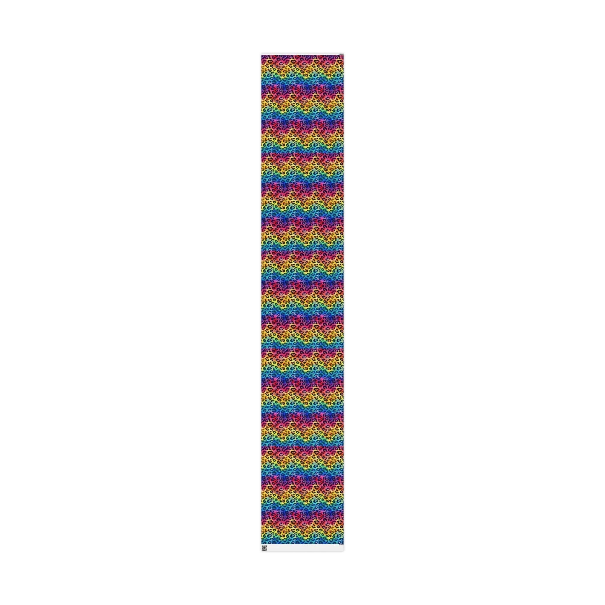 Bespattered Facade Rainbow Watercolor Leopard Wrapping Paper | Three Sizes | Glossy or Matte by Bespattered Facade