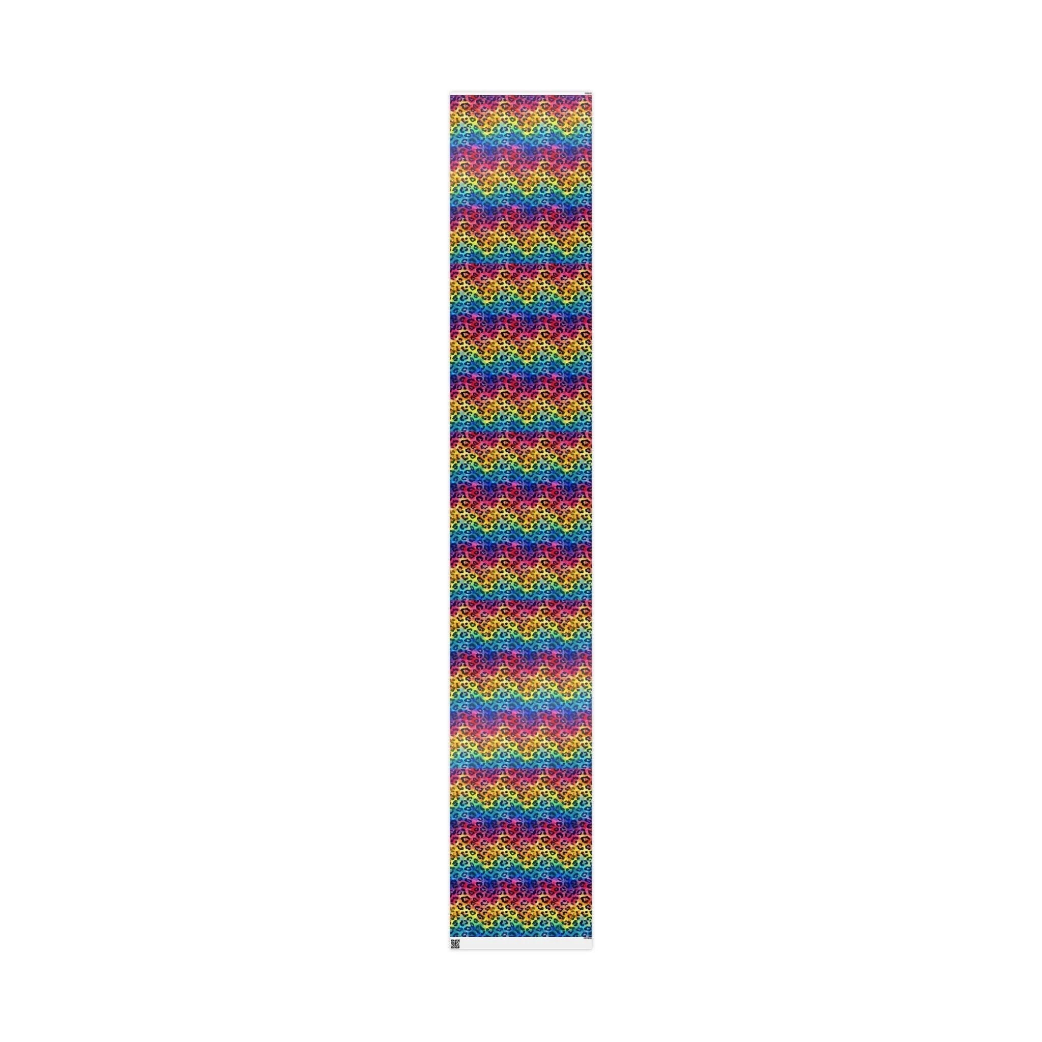 Bespattered Facade Rainbow Watercolor Leopard Wrapping Paper | Three Sizes | Glossy or Matte by Bespattered Facade