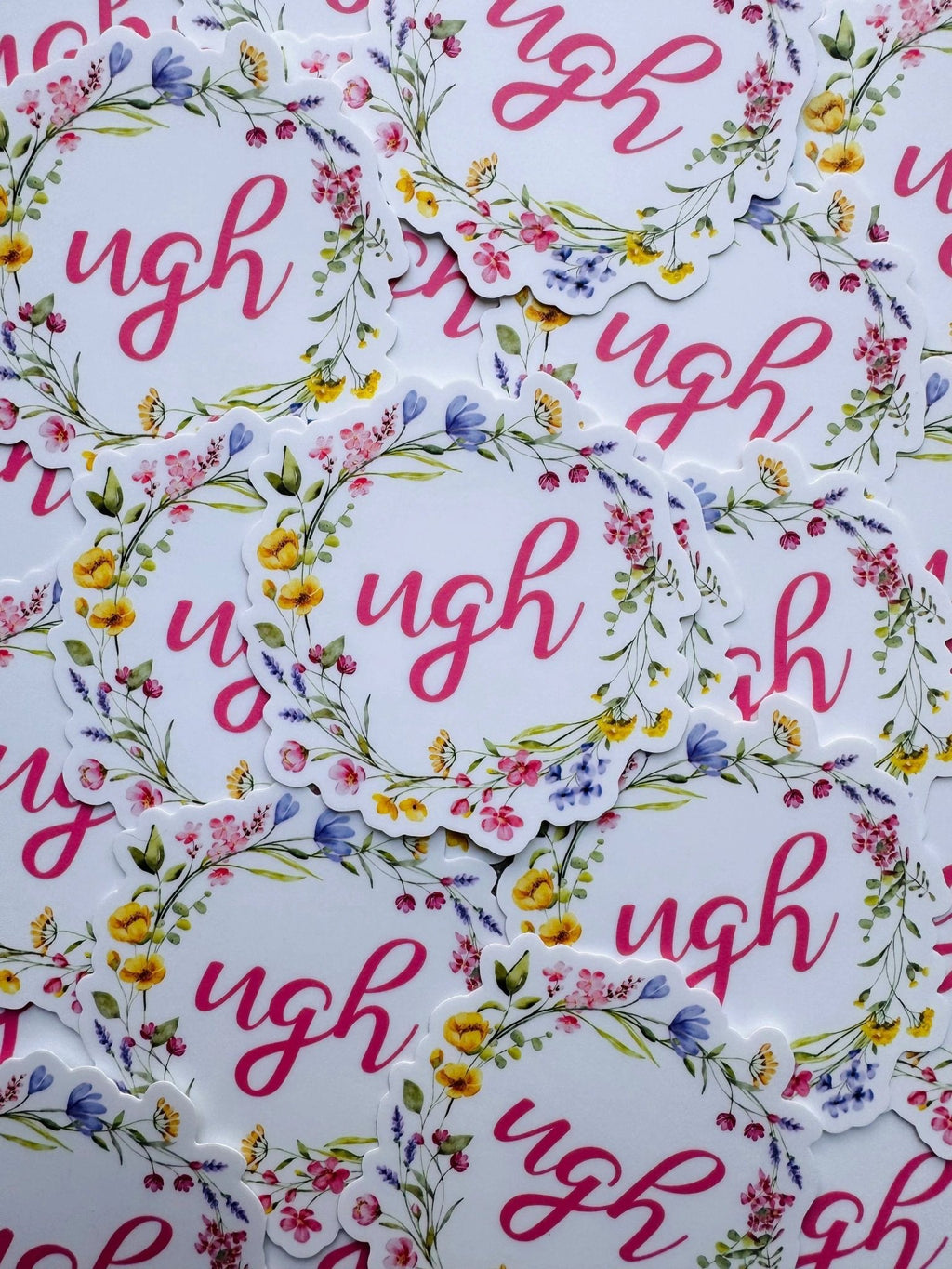 Bespattered Facade "Ugh" Floral Sticker by Bespattered Facade