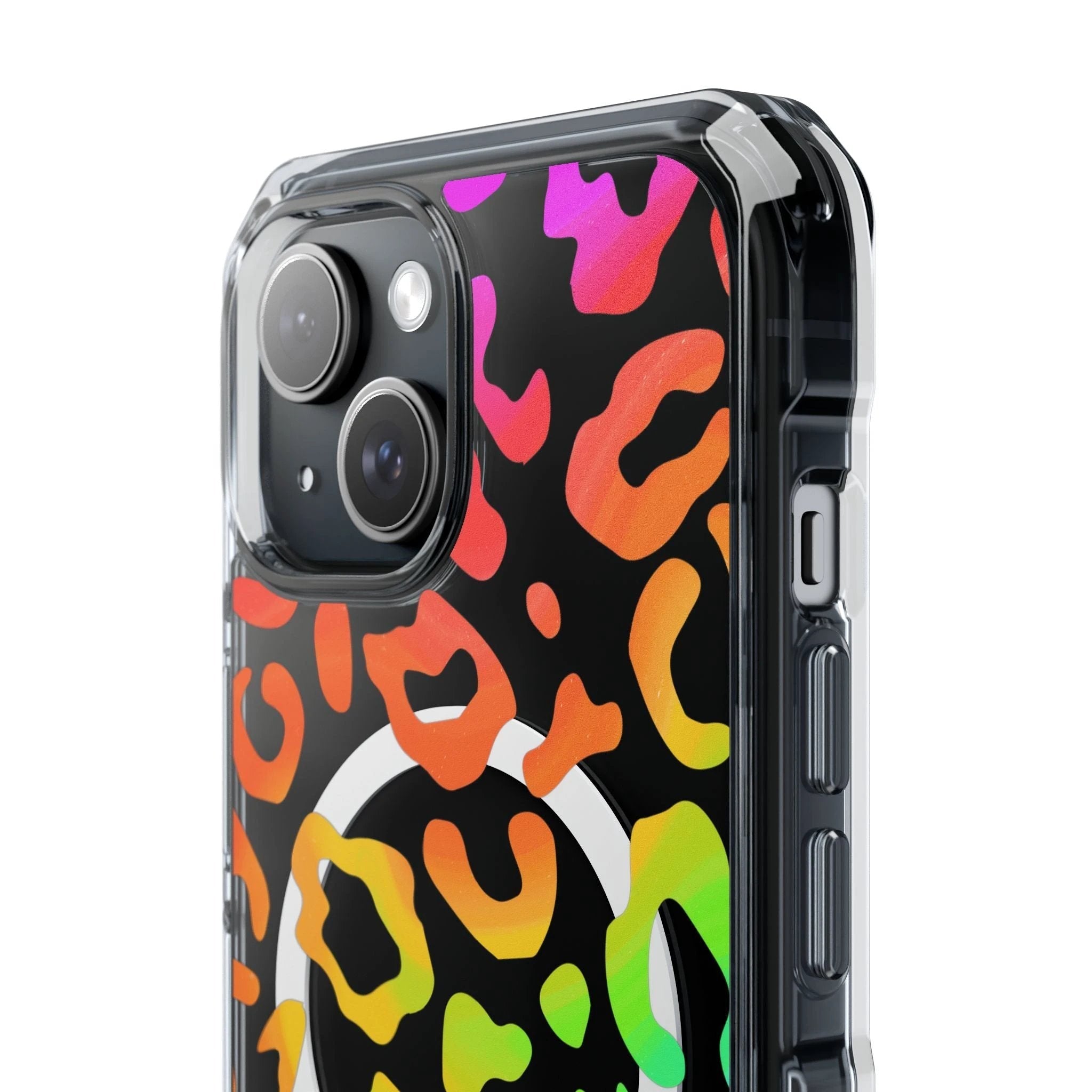 Bespattered Facade Watercolor Rainbow Leopard MagSafe Clear Impact Case by Bespattered Facade