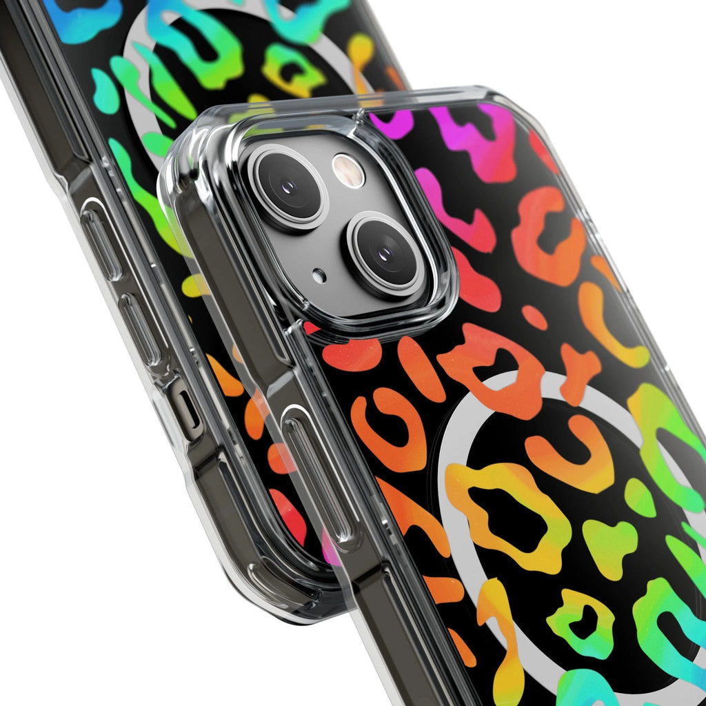 Bespattered Facade Watercolor Rainbow Leopard MagSafe Clear Impact Case by Bespattered Facade