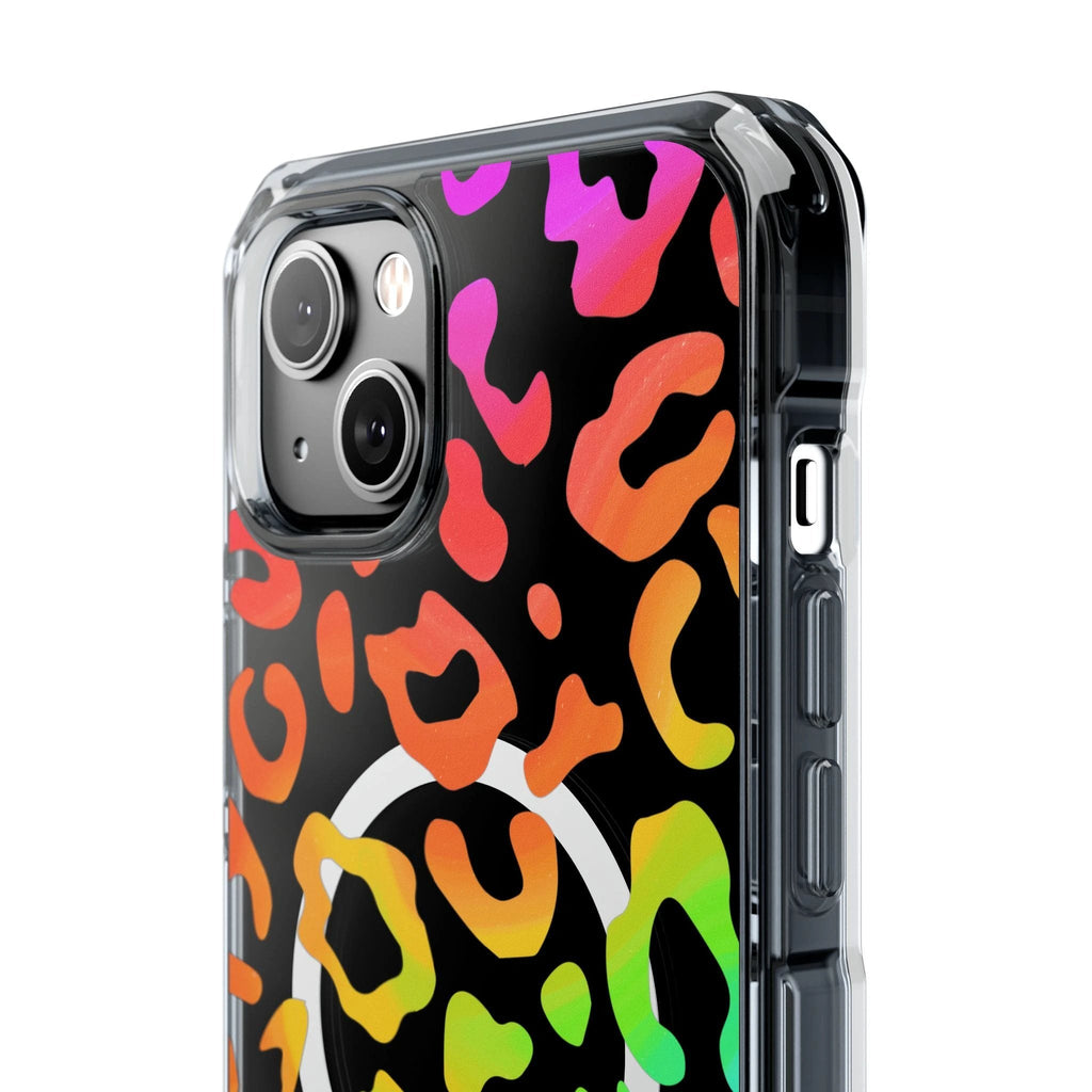 Bespattered Facade Watercolor Rainbow Leopard MagSafe Clear Impact Case by Bespattered Facade