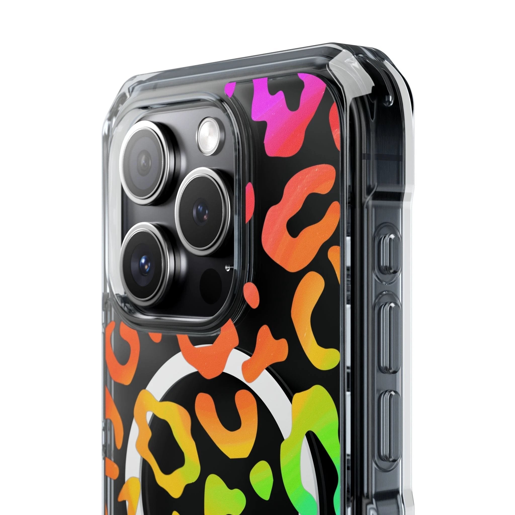 Bespattered Facade Watercolor Rainbow Leopard MagSafe Clear Impact Case by Bespattered Facade