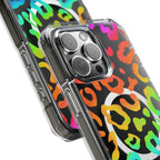 Bespattered Facade Watercolor Rainbow Leopard MagSafe Clear Impact Case by Bespattered Facade