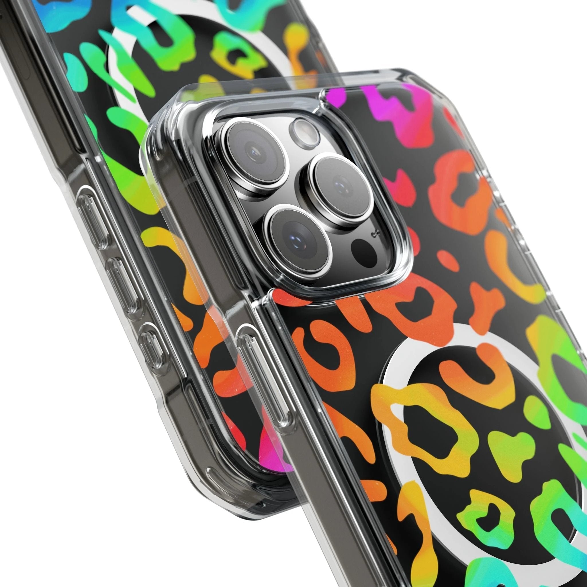 Bespattered Facade Watercolor Rainbow Leopard MagSafe Clear Impact Case by Bespattered Facade