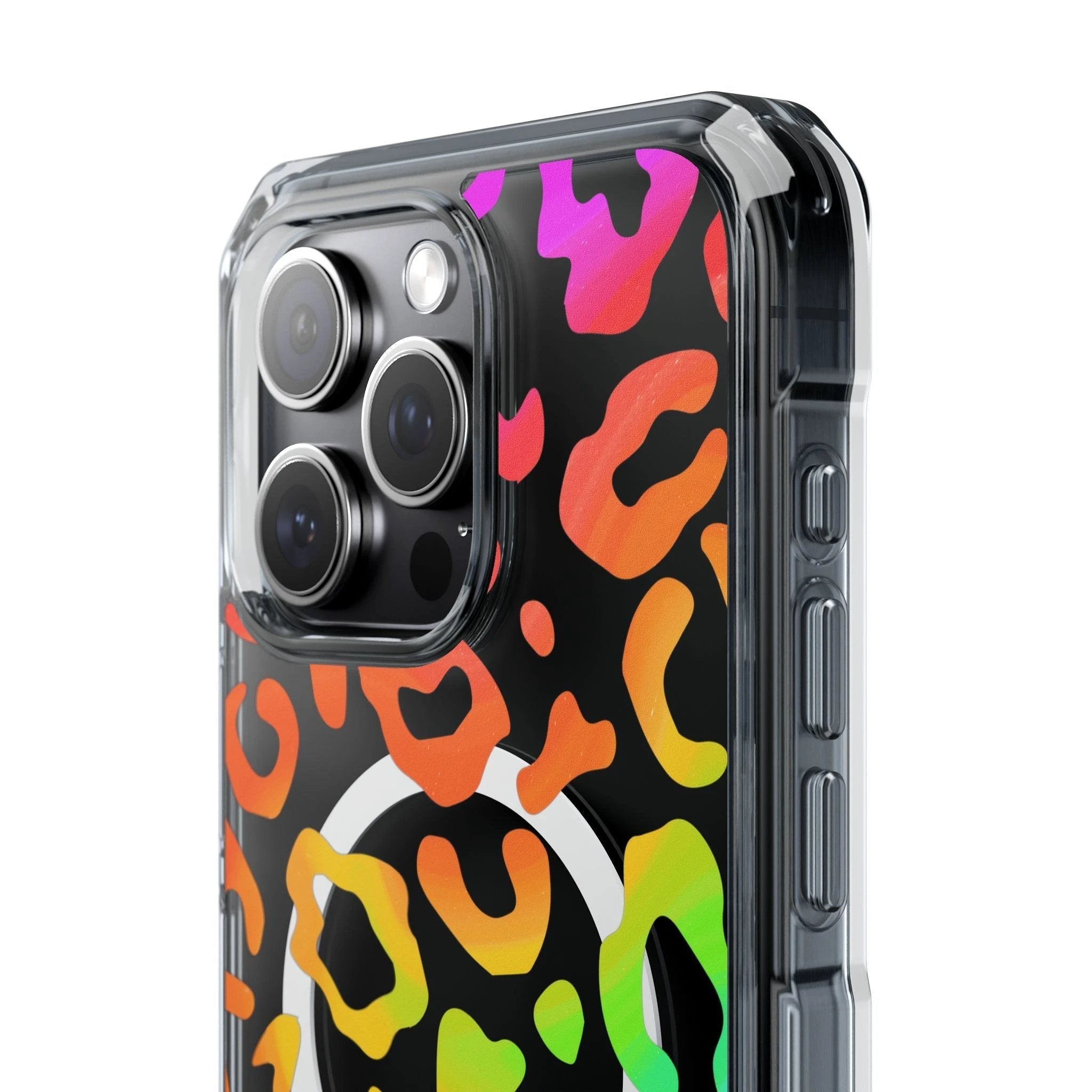 Bespattered Facade Watercolor Rainbow Leopard MagSafe Clear Impact Case by Bespattered Facade