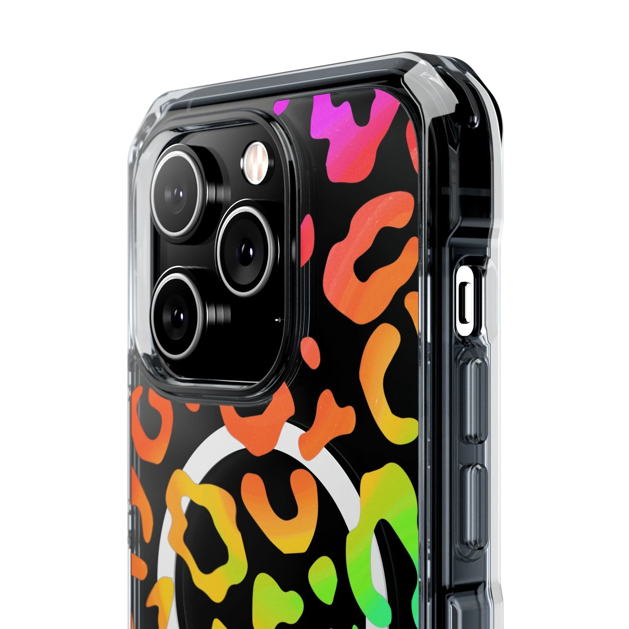 Bespattered Facade Watercolor Rainbow Leopard MagSafe Clear Impact Case by Bespattered Facade