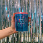 Best Age Ever Birthday Double-Wall Short Tumbler in Blue | Insulated Acrylic Travel Tumbler with Lid by The Bullish Store