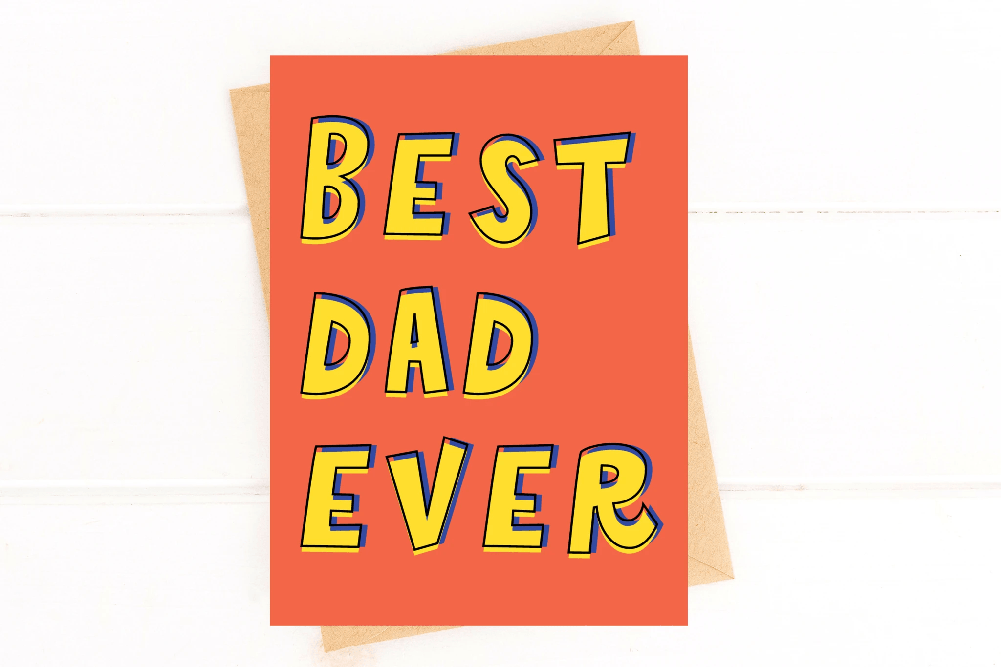 Best Dad Ever Cute Father's Day Card From Kid by Five Dot Post