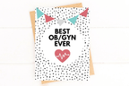 Best OB/GYN Ever Doctor Thank You Card by Five Dot Post