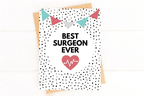 Best Surgeon Ever Doctor Thank You Card by Five Dot Post