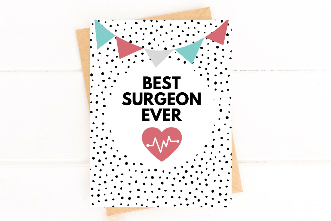 Best Surgeon Ever Doctor Thank You Card by Five Dot Post