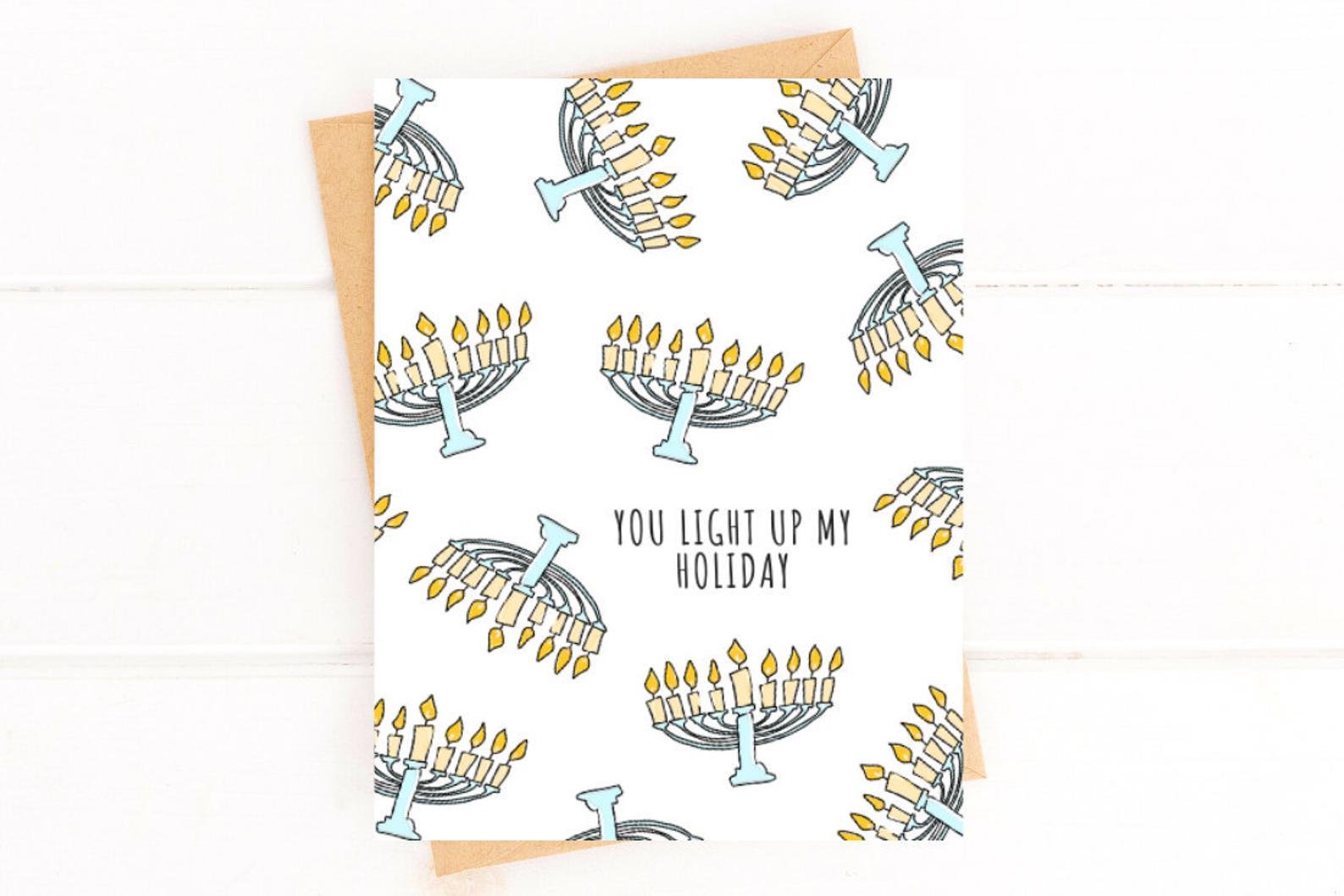 Unique Hanukkah Card – Simple and Modern Menorah Design