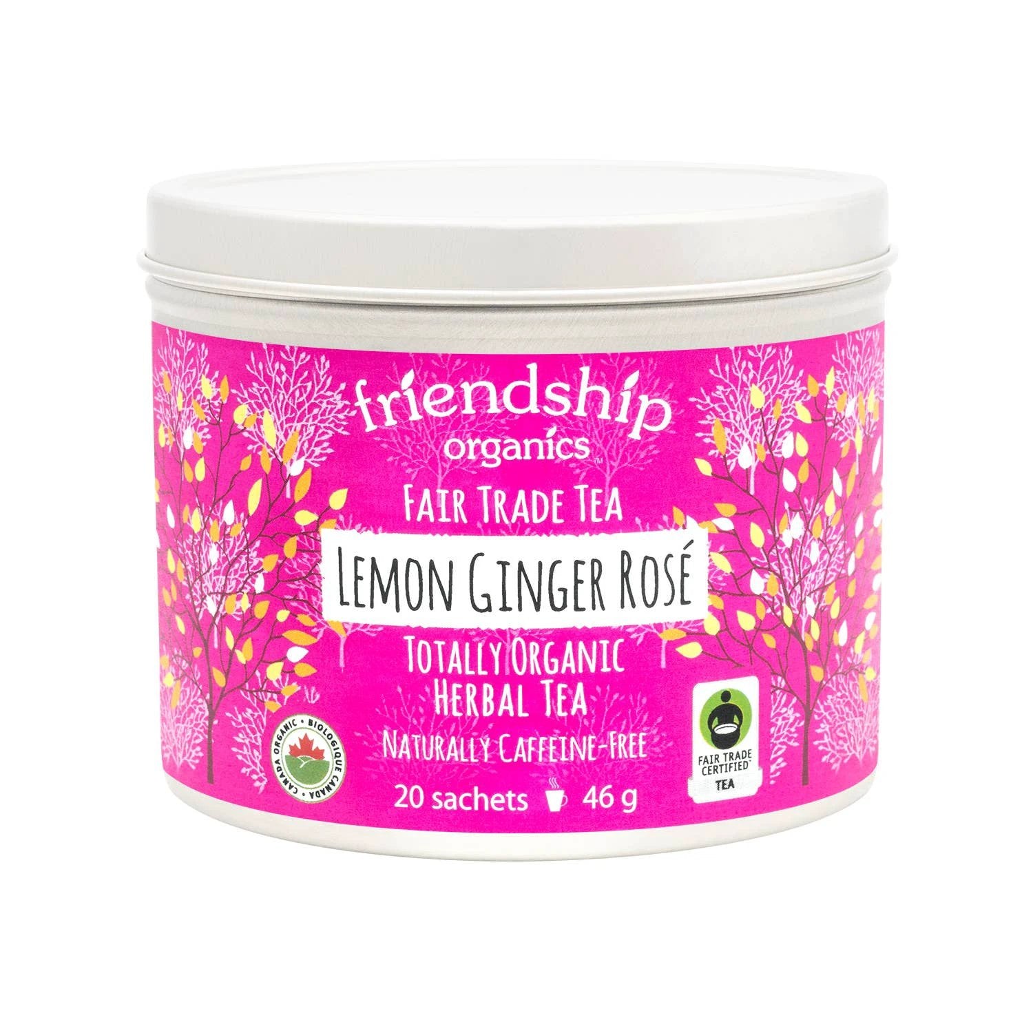 Lemon Ginger Rosé Herbal Tea by Ethical Trade Co