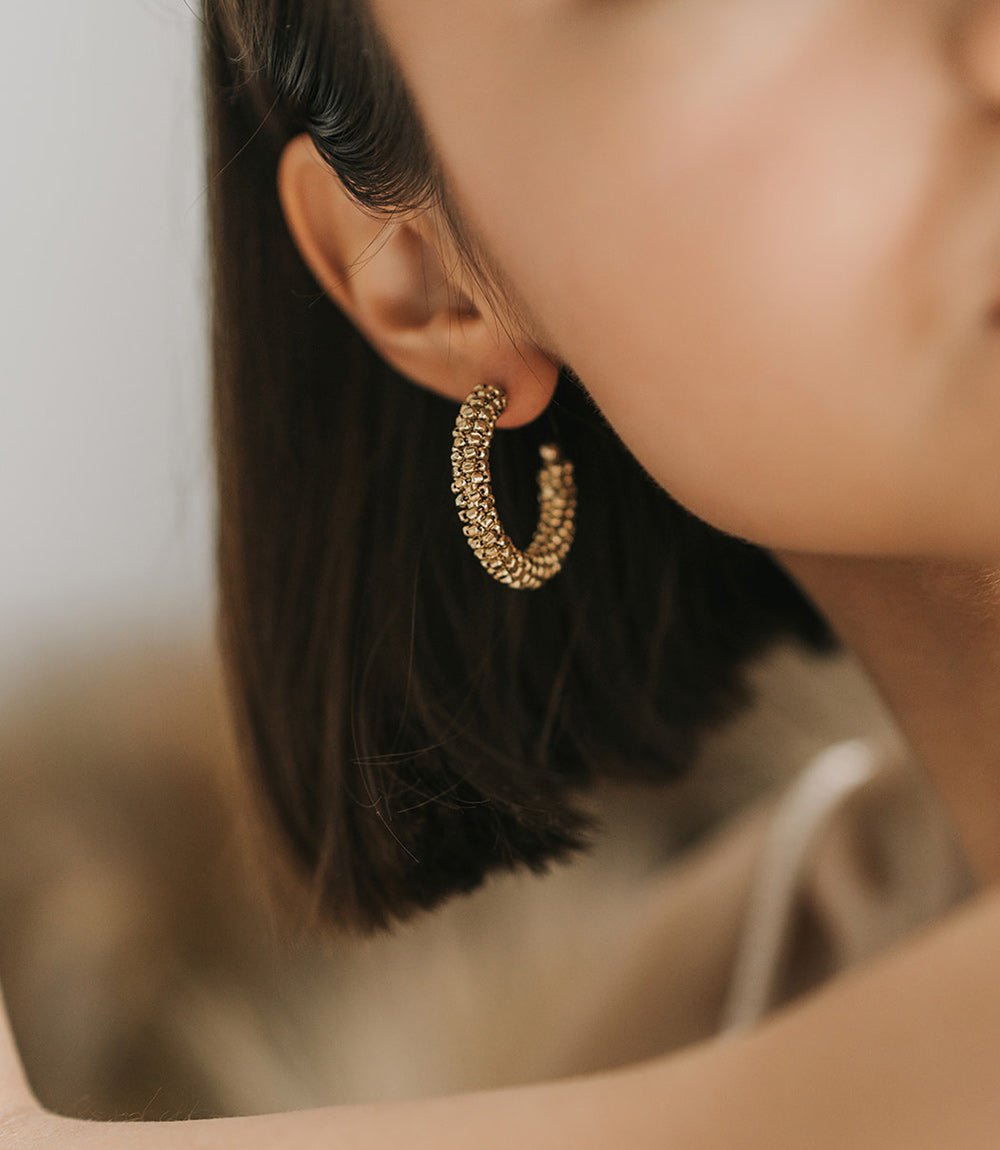 Bhavani Beaded Hoop Earrings HME stock line La Vie Bien Bhavani Beaded Hoop Earrings