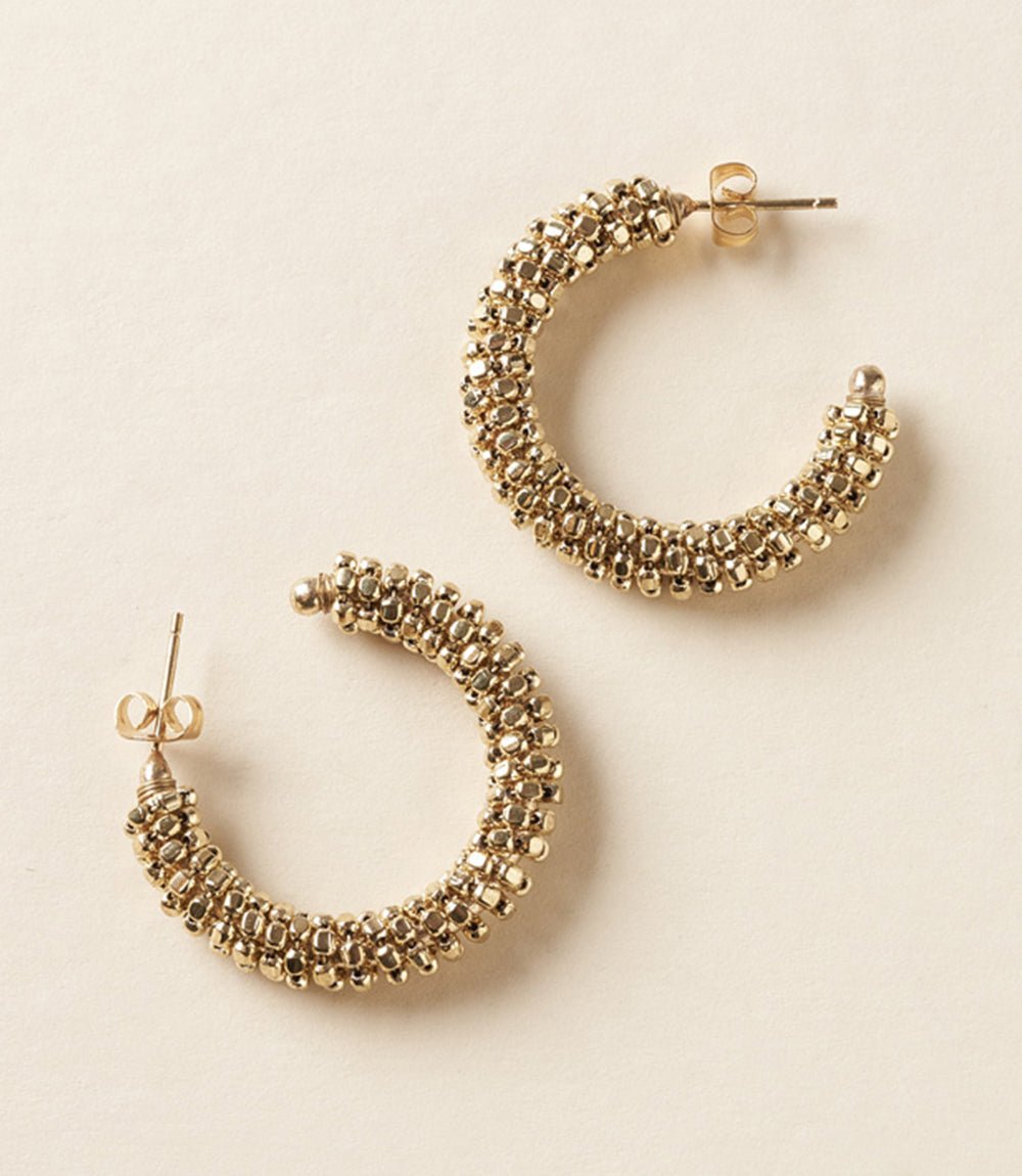 Bhavani Beaded Hoop Earrings HME stock line La Vie Bien Bhavani Beaded Hoop Earrings