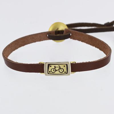 Bicycle Mixed Metals Bracelet On Sienna Leather Bracelets - Fashion La Vie Bien Bicycle Mixed Metals Bracelet On Sienna Leather
