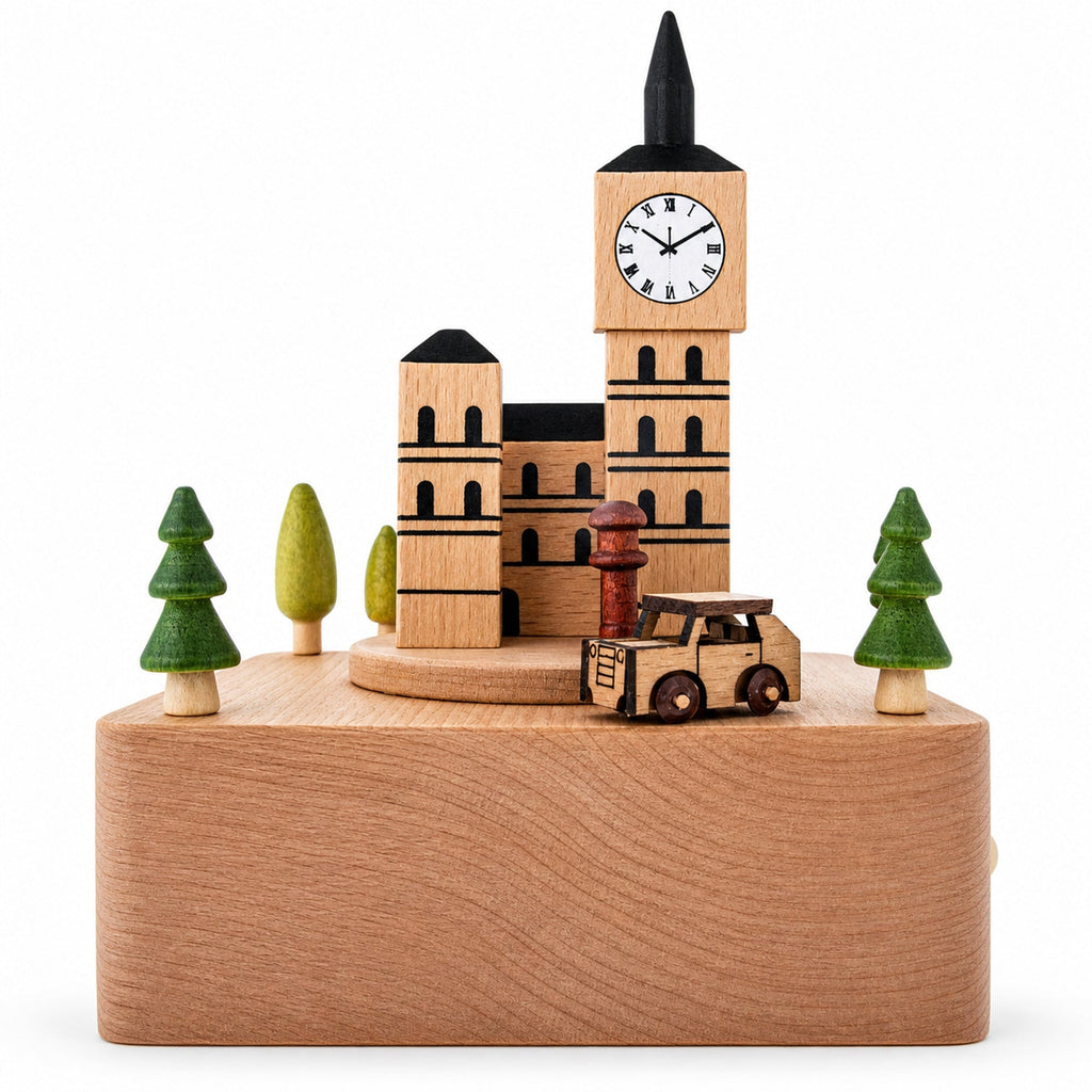 Big Ben, London Musical Figurine with Moving Magnetic Car Musical Figurines > Travel La Vie Bien Big Ben, London Musical Figurine with Moving Magnetic Car