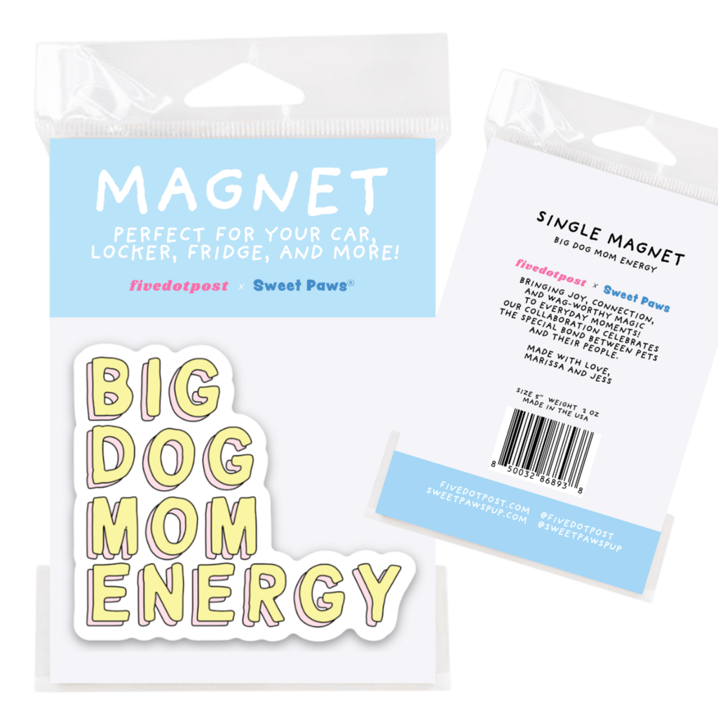 Big Dog Mom Energy Magnet- Durable Car Magnet for Pet Parent by Five Dot Post