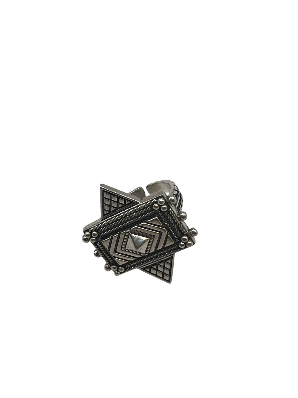 Big Geometric Starburst Ring Silver Ring La Vie Bien Big Geometric Starburst Ring
