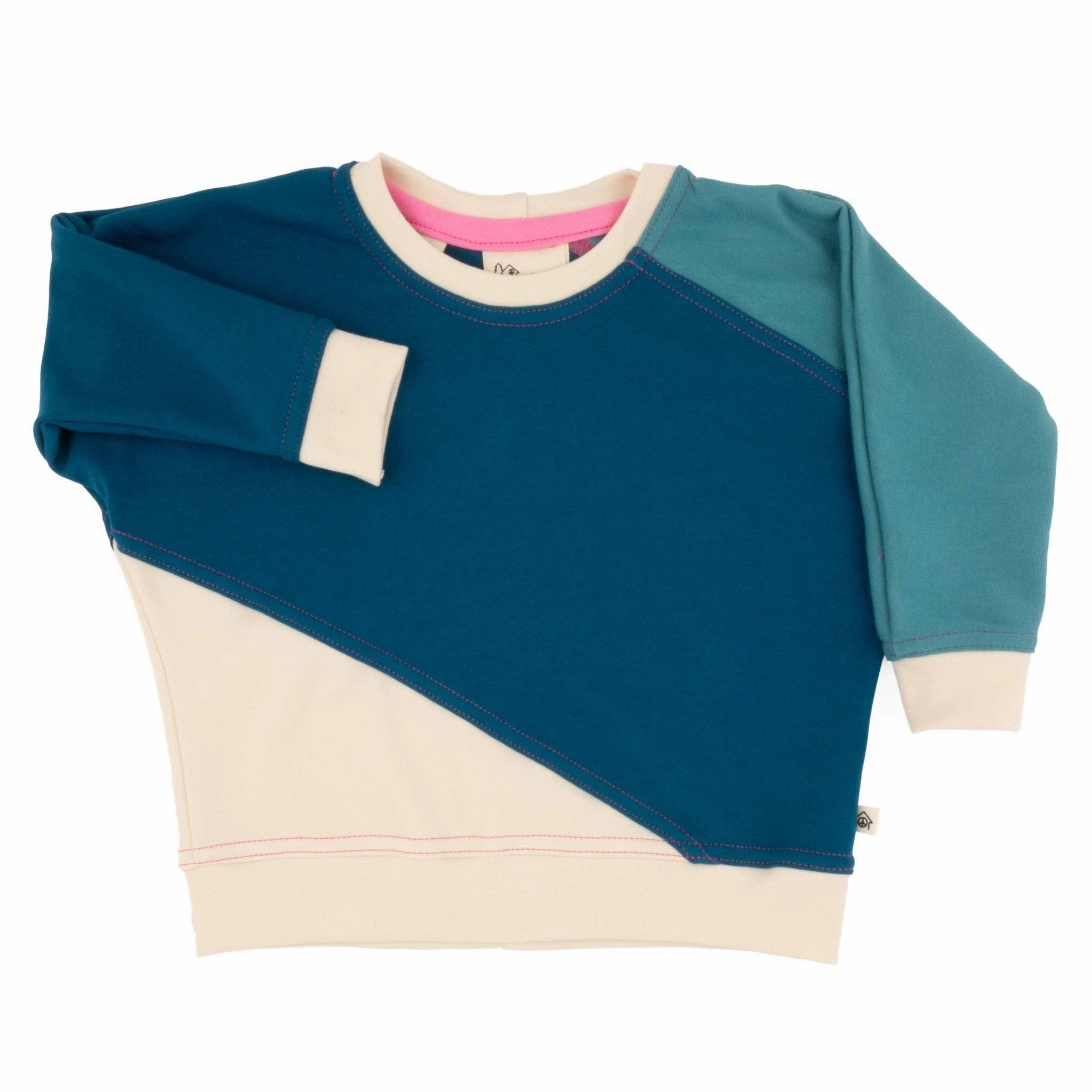 Big Kid Diagonal Colorblock Sweatshirt by Peace House Studio
