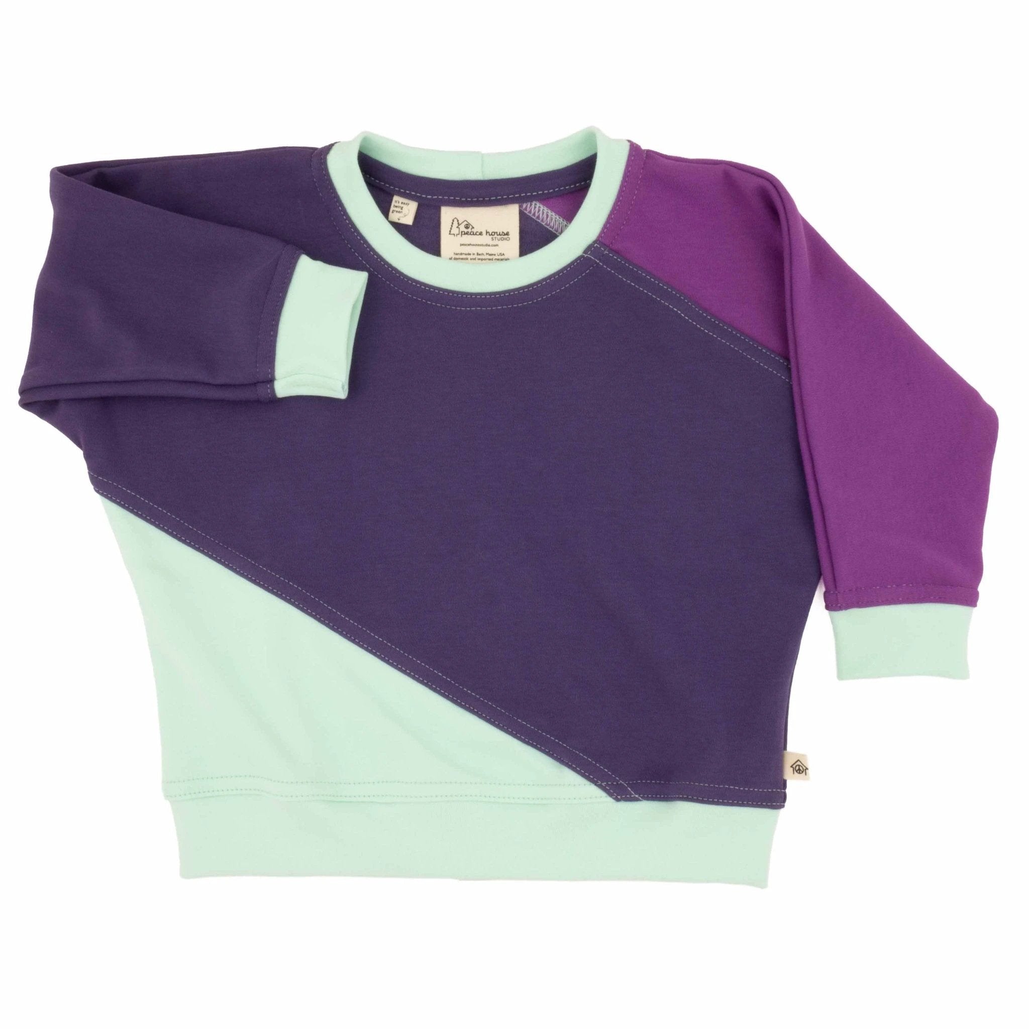 Big Kid Diagonal Colorblock Sweatshirt by Peace House Studio