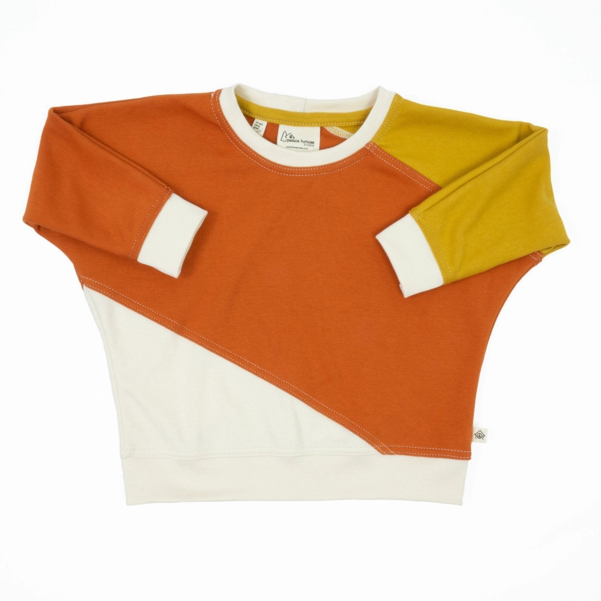 Big Kid Diagonal Colorblock Sweatshirt by Peace House Studio