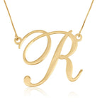 Big Letter Necklace In Cursive Font La Vie Bien Big Letter Necklace In Cursive Font