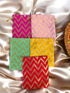 Big Silk Potli, Set of 5 Favors & Return Gifts La Vie Bien Big Silk Potli, Set of 5