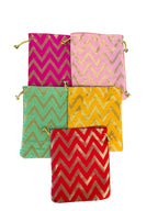 Big Silk Potli, Set of 5 Favors & Return Gifts La Vie Bien Big Silk Potli, Set of 5