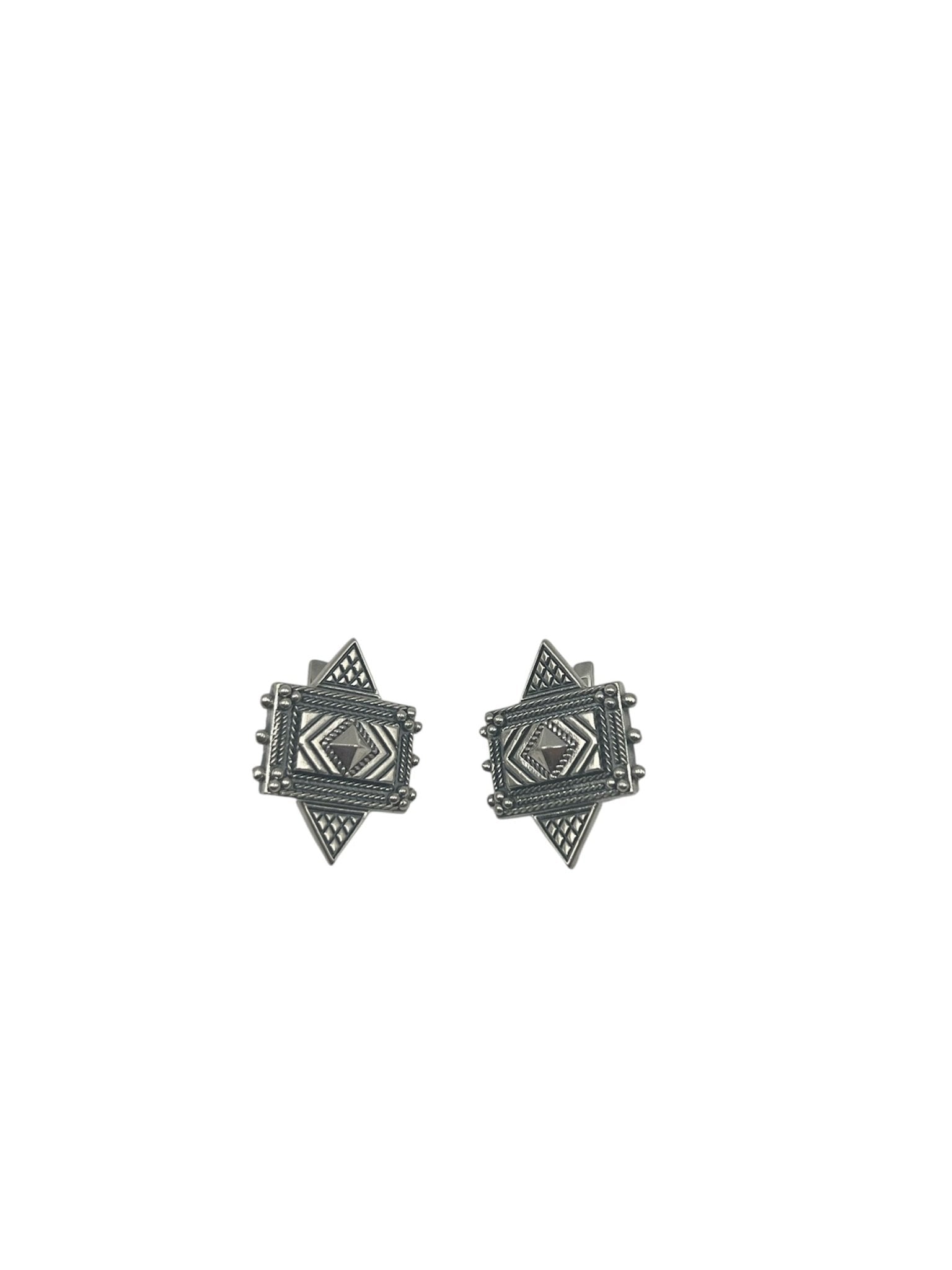 Big Silver Geometric Earrings Silver Earring La Vie Bien Big Silver Geometric Earrings