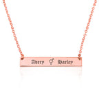 Bigender Bar Necklace With Engraved Names La Vie Bien Bigender Bar Necklace With Engraved Names