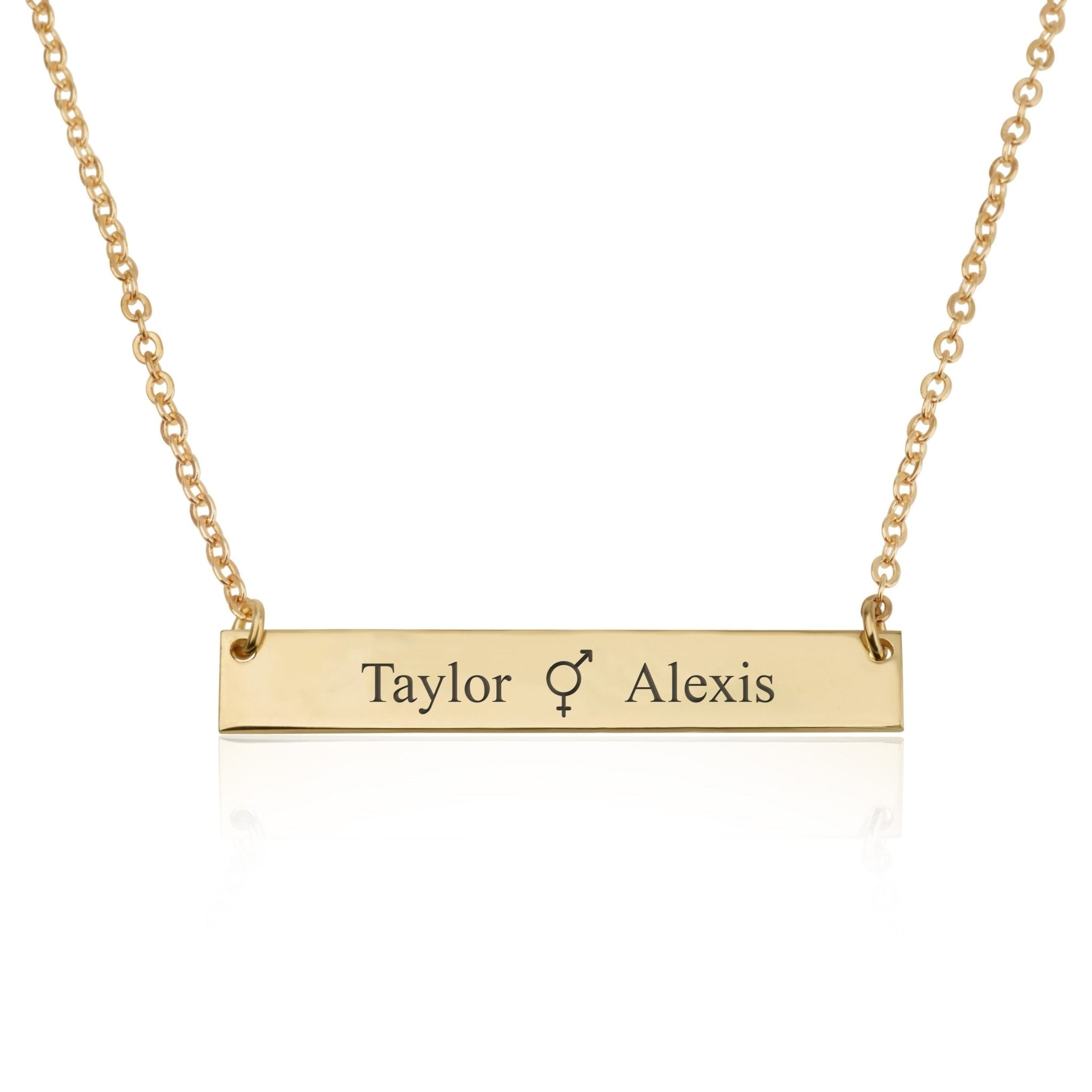 Bigender Bar Necklace With Engraved Names La Vie Bien Bigender Bar Necklace With Engraved Names