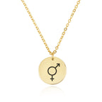 Bigender Pride Disk Necklace La Vie Bien Bigender Pride Disk Necklace