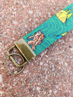 Bigfoot Topography Keyfob Wristlet by Hoosier Handkerchief Company