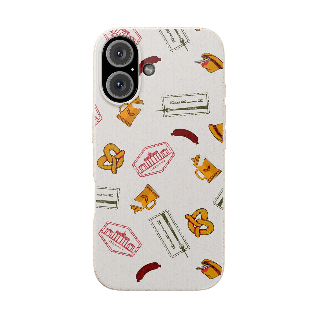 Biodegradable Phone Case with German goodies (Bavarian Pretzels, Beer Steins, hats, Fernsehturm tower & Berlin Stamps) Phone Case La Vie Bien Biodegradable Phone Case with German goodies (Bavarian Pretzels, Beer Steins, hats, Fernsehturm tower & Berlin Stamps)