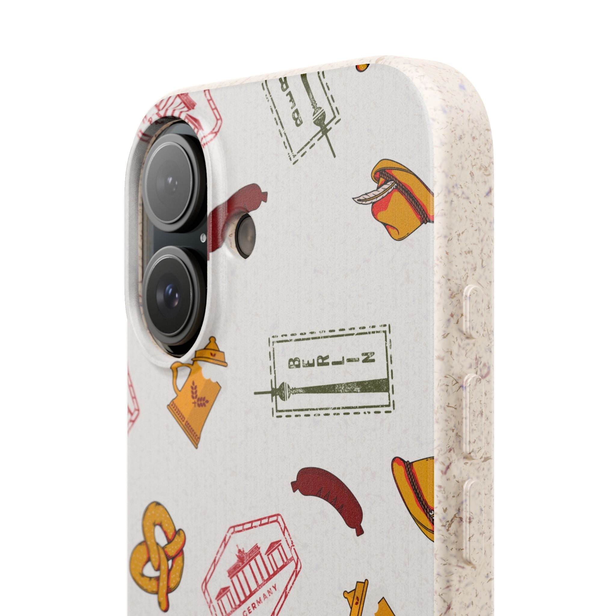 Biodegradable Phone Case with German goodies (Bavarian Pretzels, Beer Steins, hats, Fernsehturm tower & Berlin Stamps) Phone Case La Vie Bien Biodegradable Phone Case with German goodies (Bavarian Pretzels, Beer Steins, hats, Fernsehturm tower & Berlin Stamps)