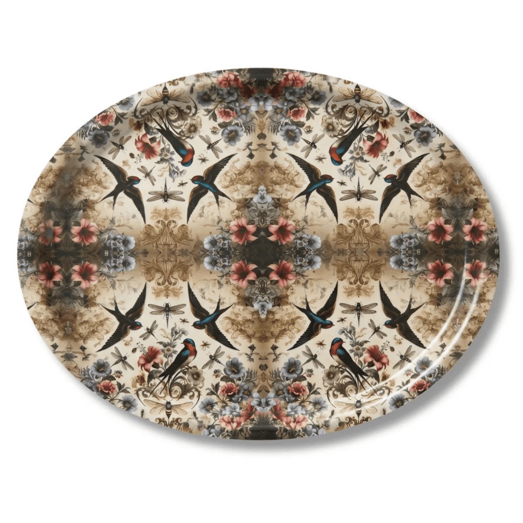 Birds and Bees Birchwood Decorative Tray - Oval Kitchen & Dining La Vie Bien Birds and Bees Birchwood Decorative Tray - Oval