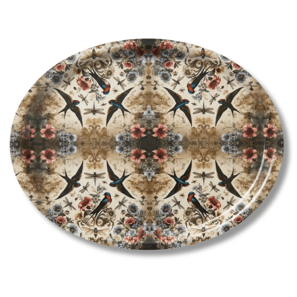 Birds and Bees Birchwood Decorative Tray - Oval Kitchen & Dining La Vie Bien Birds and Bees Birchwood Decorative Tray - Oval
