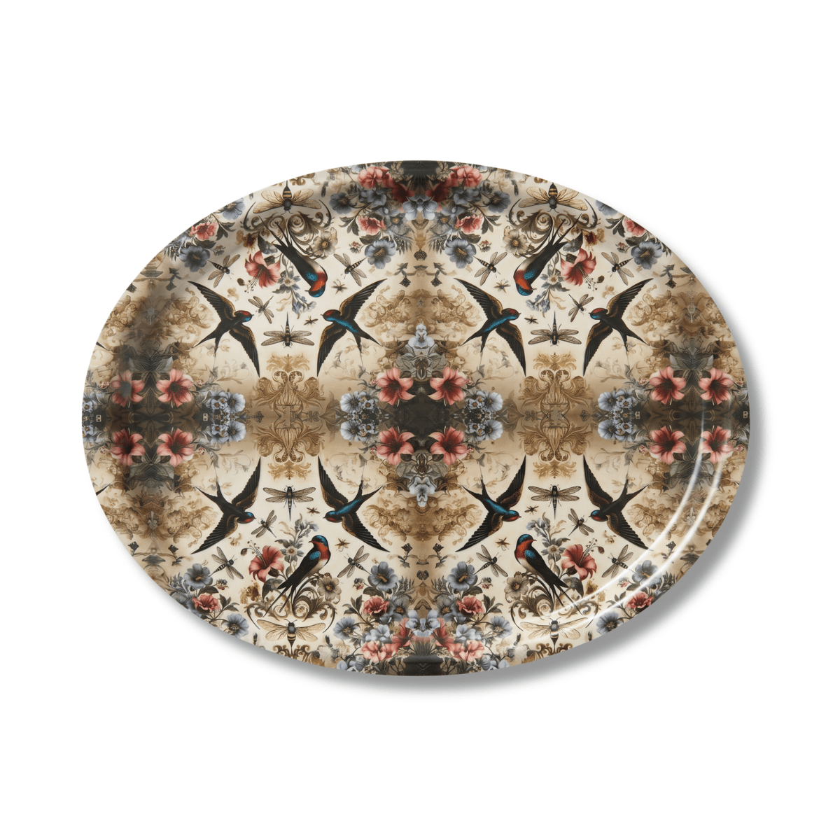 Birds and Bees Birchwood Decorative Tray - Oval Kitchen & Dining La Vie Bien Birds and Bees Birchwood Decorative Tray - Oval