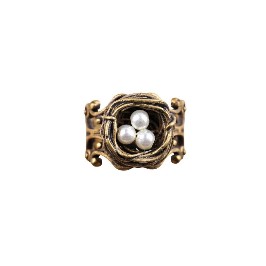 Bird's Nest Ring in Old Gold | Vintage | Adjustable Size