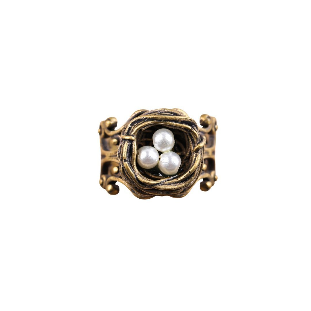 Bird's Nest Ring in Old Gold | Vintage | Adjustable Size