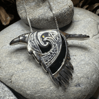 Birget Celtic Raven Necklace in Sterling Silver Pendant La Vie Bien Birget Celtic Raven Necklace in Sterling Silver